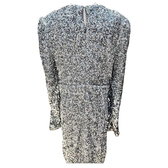 Lulu’s Silver Sequin Party Dress Size XL NWOT Fairycore Disco Bling - Picture 8 of 10